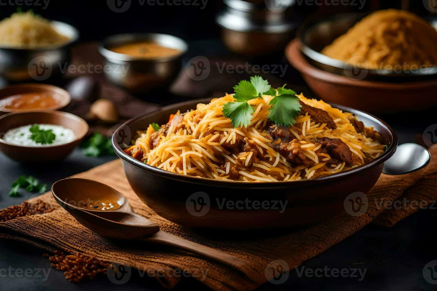 indiano Comida é uma popular prato dentro Índia. gerado por IA foto