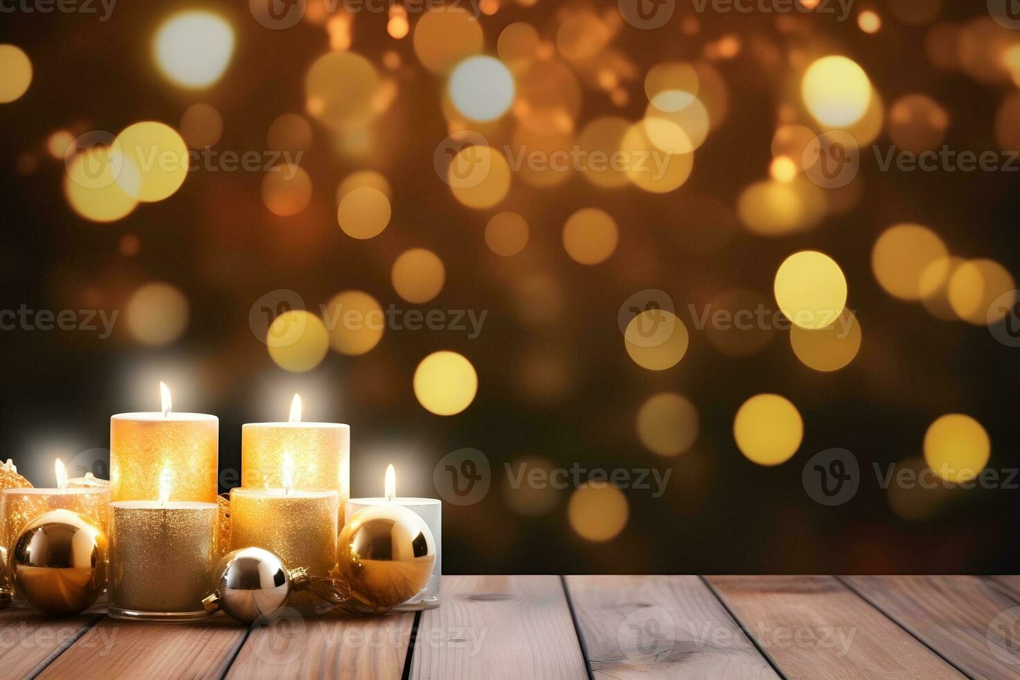 Natal fundo, Novo anos dourado bokeh. ai generativo foto