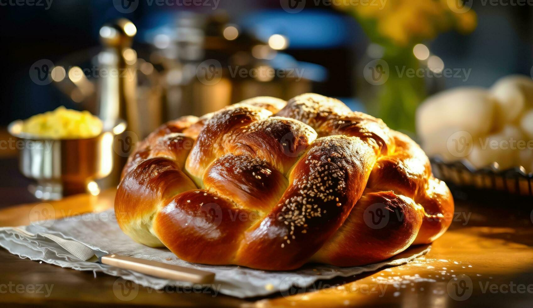 Hanukkah doce Challah tratar - generativo ai foto