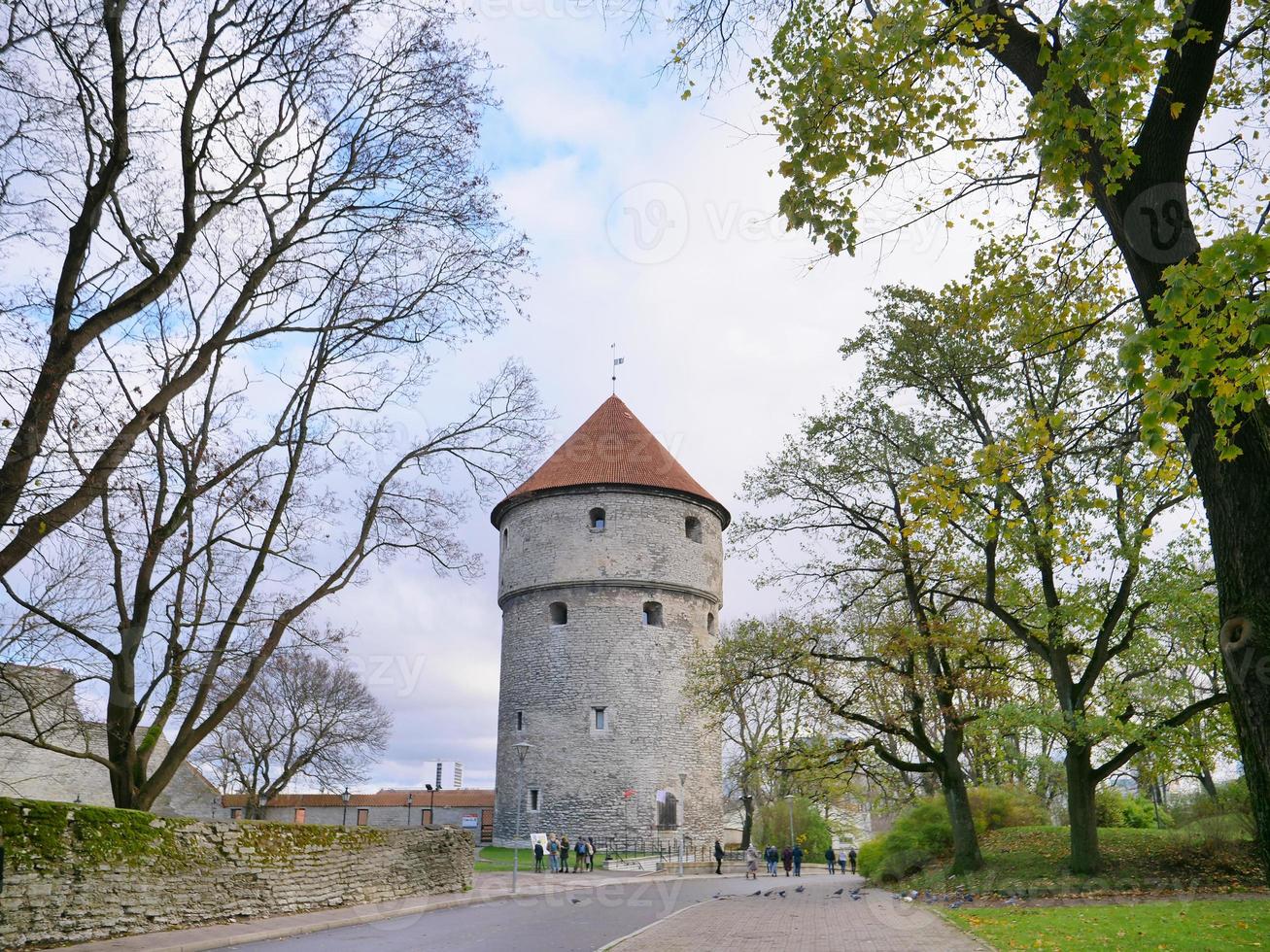 torre de artilharia de seis andares no centro histórico de tallinn, estônia foto