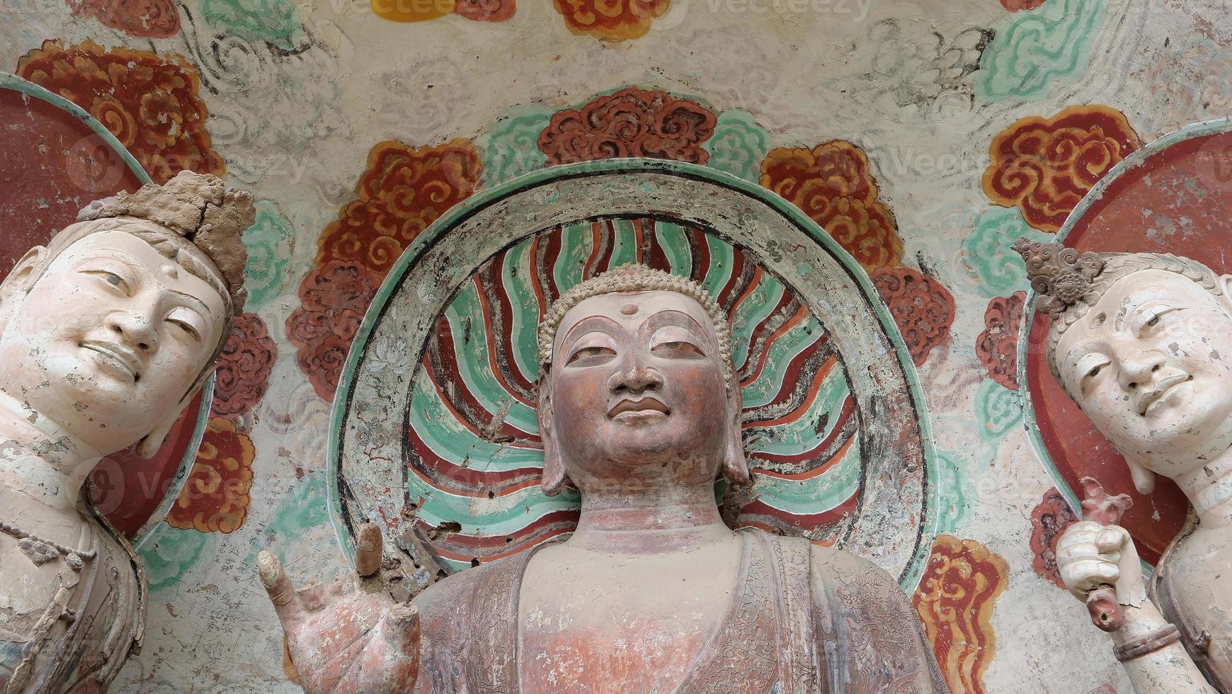 complexo de templo-caverna maijishan na cidade de tianshui, província de gansu, china. foto