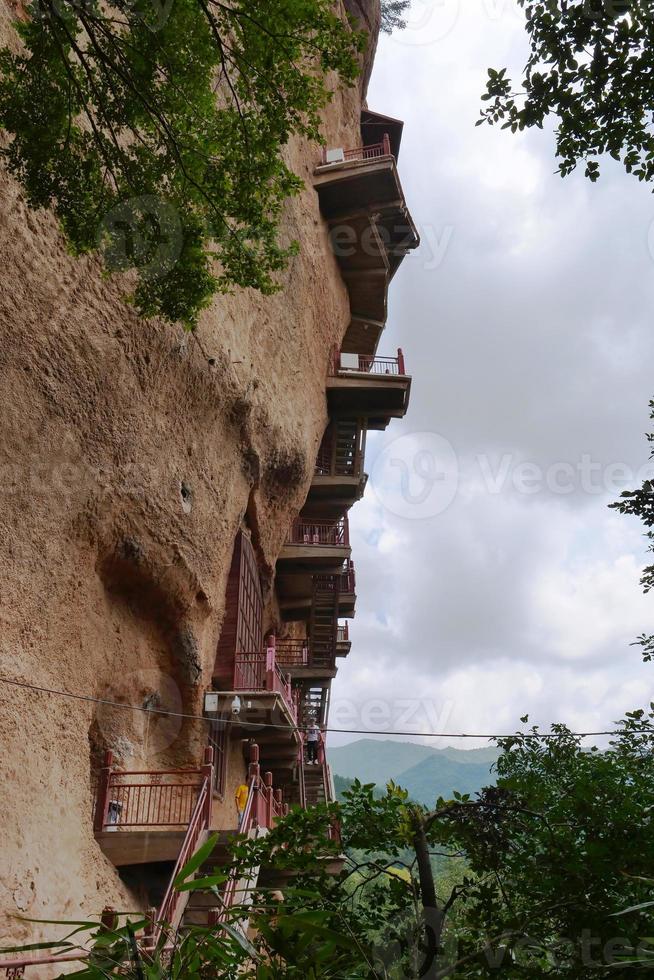 complexo de templo-caverna maijishan na cidade de tianshui, província de gansu, china. foto