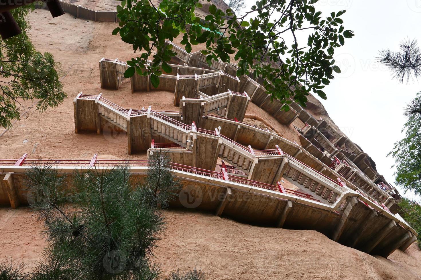 complexo de templo-caverna maijishan na cidade de tianshui, província de gansu, china. foto