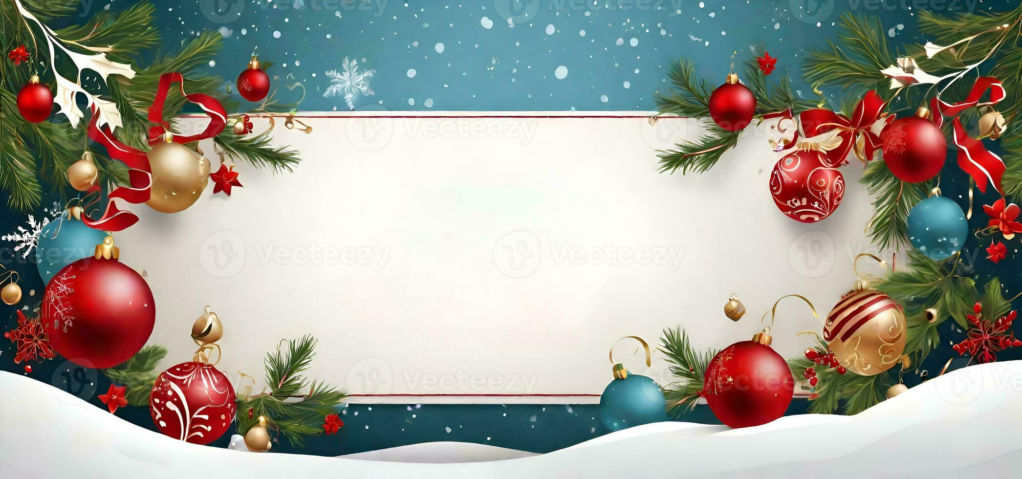 Natal feriado fundo ou modelo para uma cumprimento cartão ou bandeira com cópia de espaço para uma texto de ai gerado foto