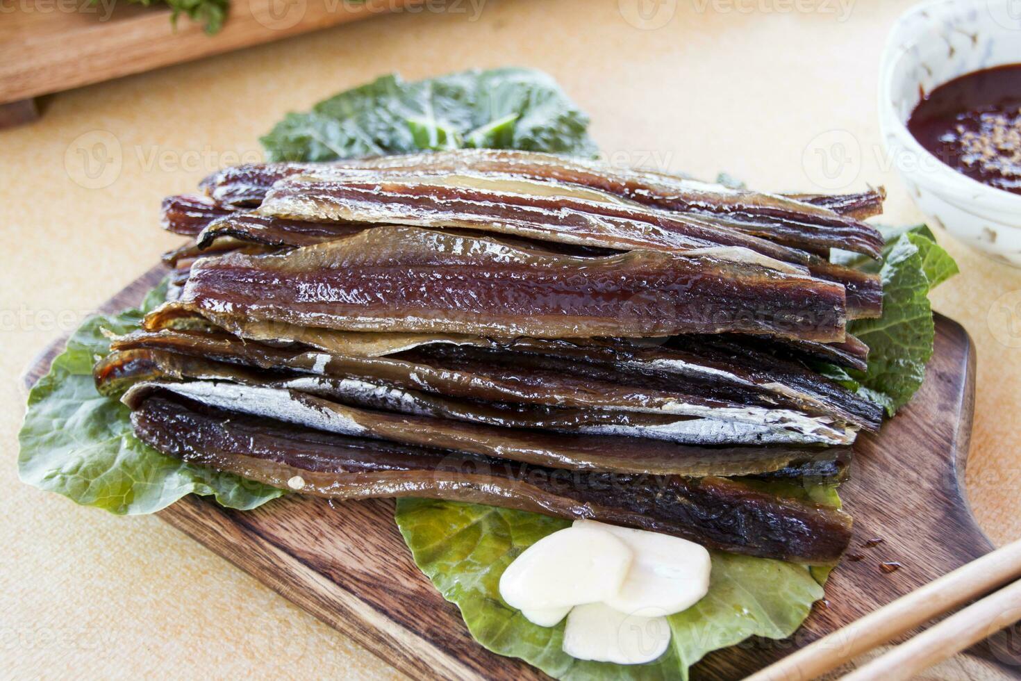 gwamegi seco peixe, que é curtiu dentro inverno dentro Coréia foto