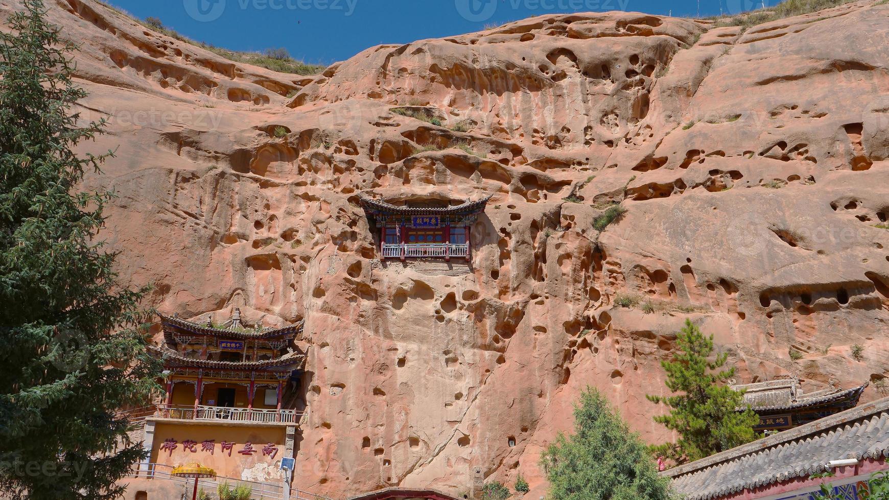 mil cavernas de Buda no templo mati, zhangye gansu china. foto