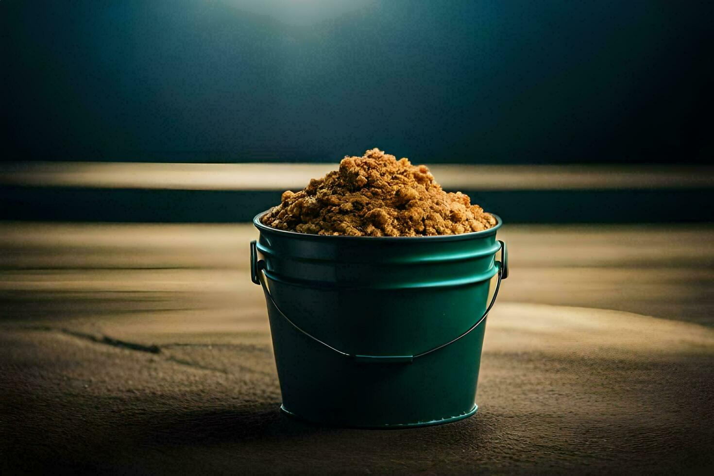 uma balde do açúcar em uma mesa. gerado por IA foto
