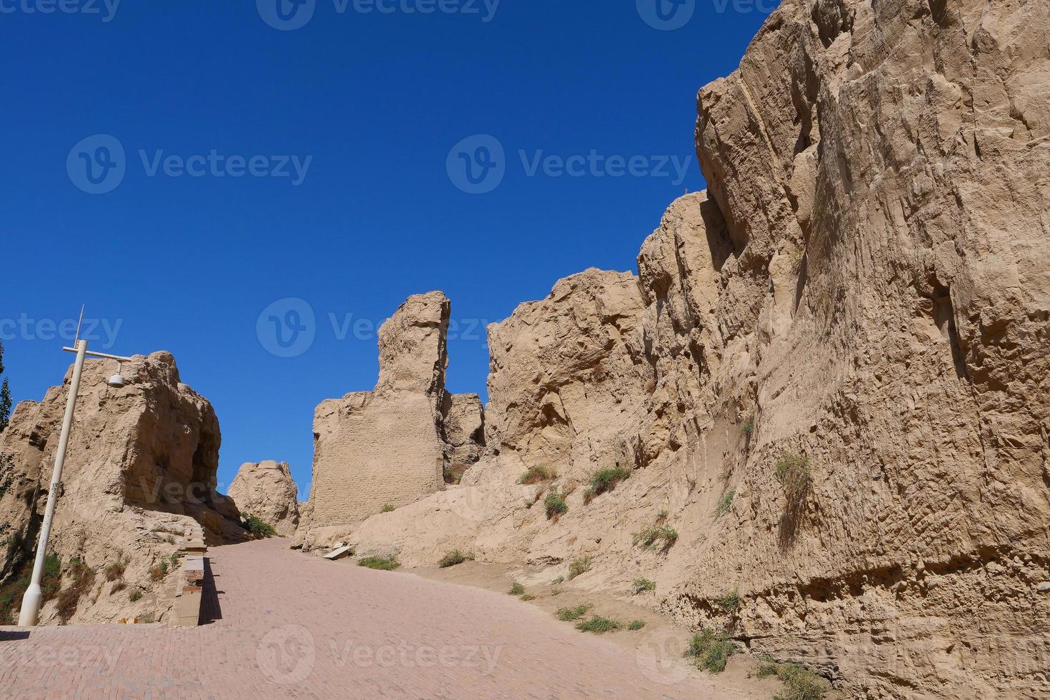 ruínas de jiaohe na província de xinjiang, china. foto