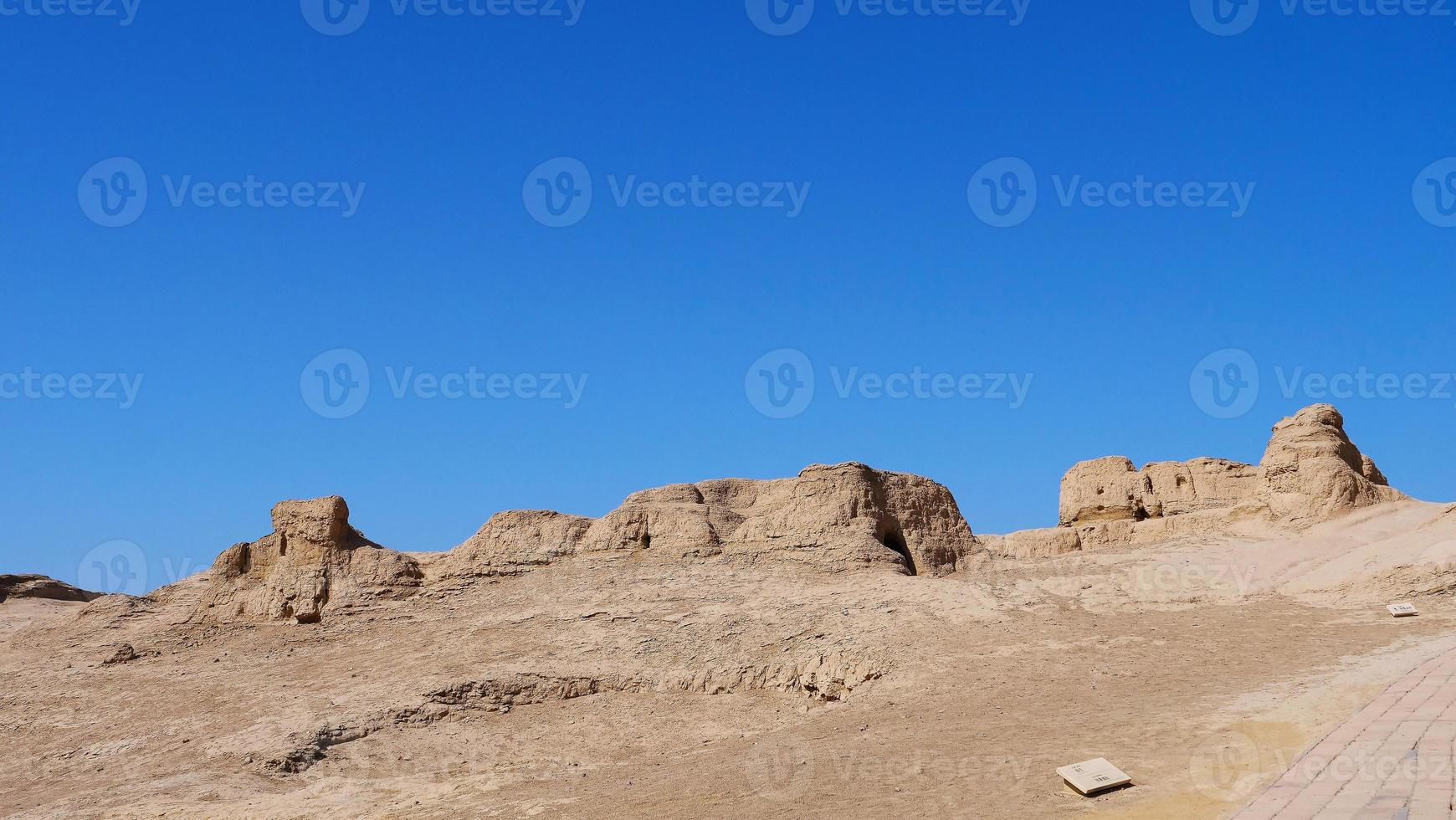 ruínas de jiaohe na província de xinjiang, china. foto