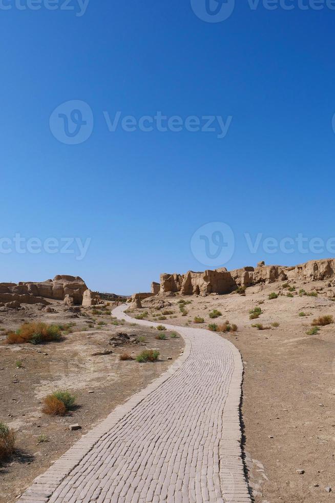 ruínas de jiaohe na província de xinjiang, china. foto