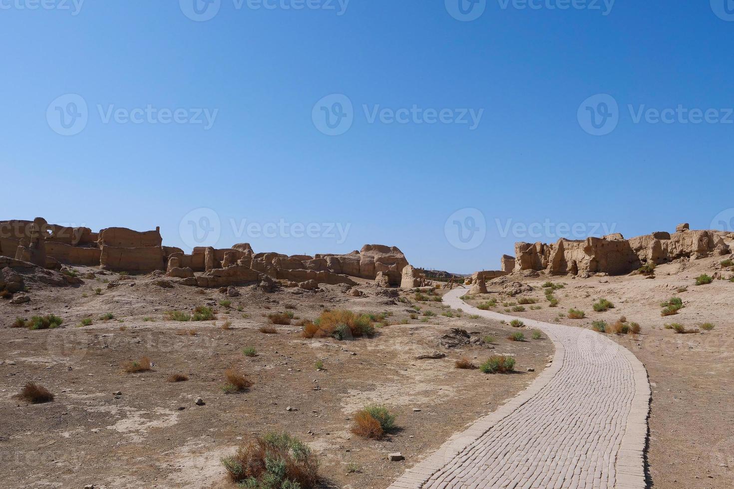 ruínas de jiaohe na província de xinjiang, china. foto