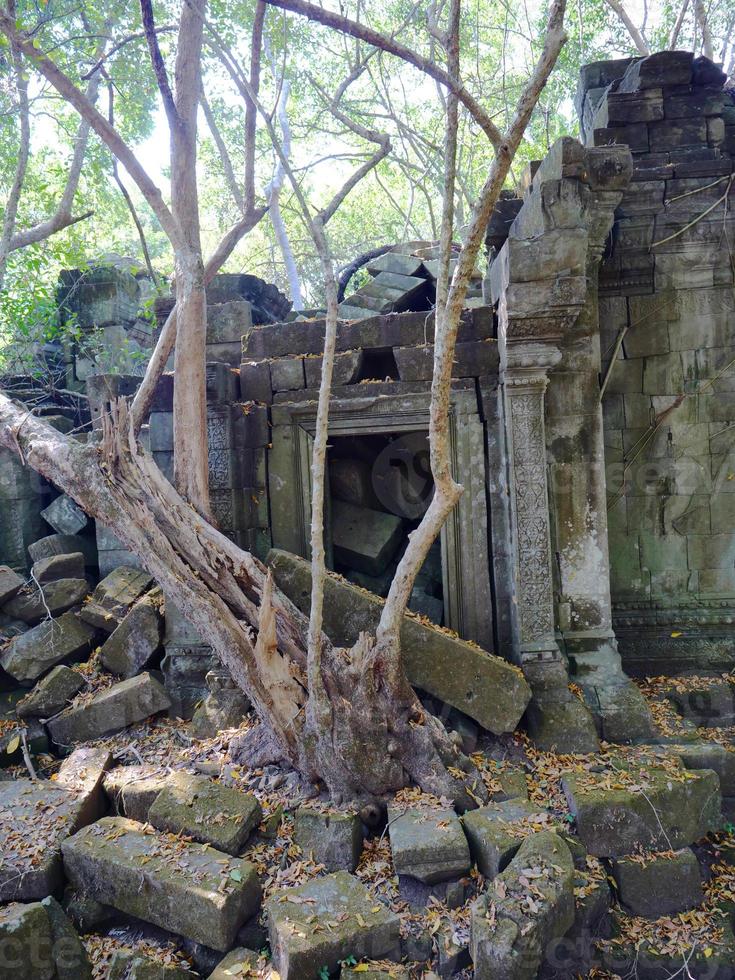 Beng Meal e ruínas de um templo antigo em Sieam Ream, Camboja foto