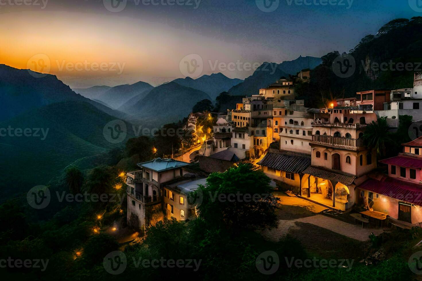 a Vila do kadamwadi, Maharashtra, Índia. gerado por IA foto