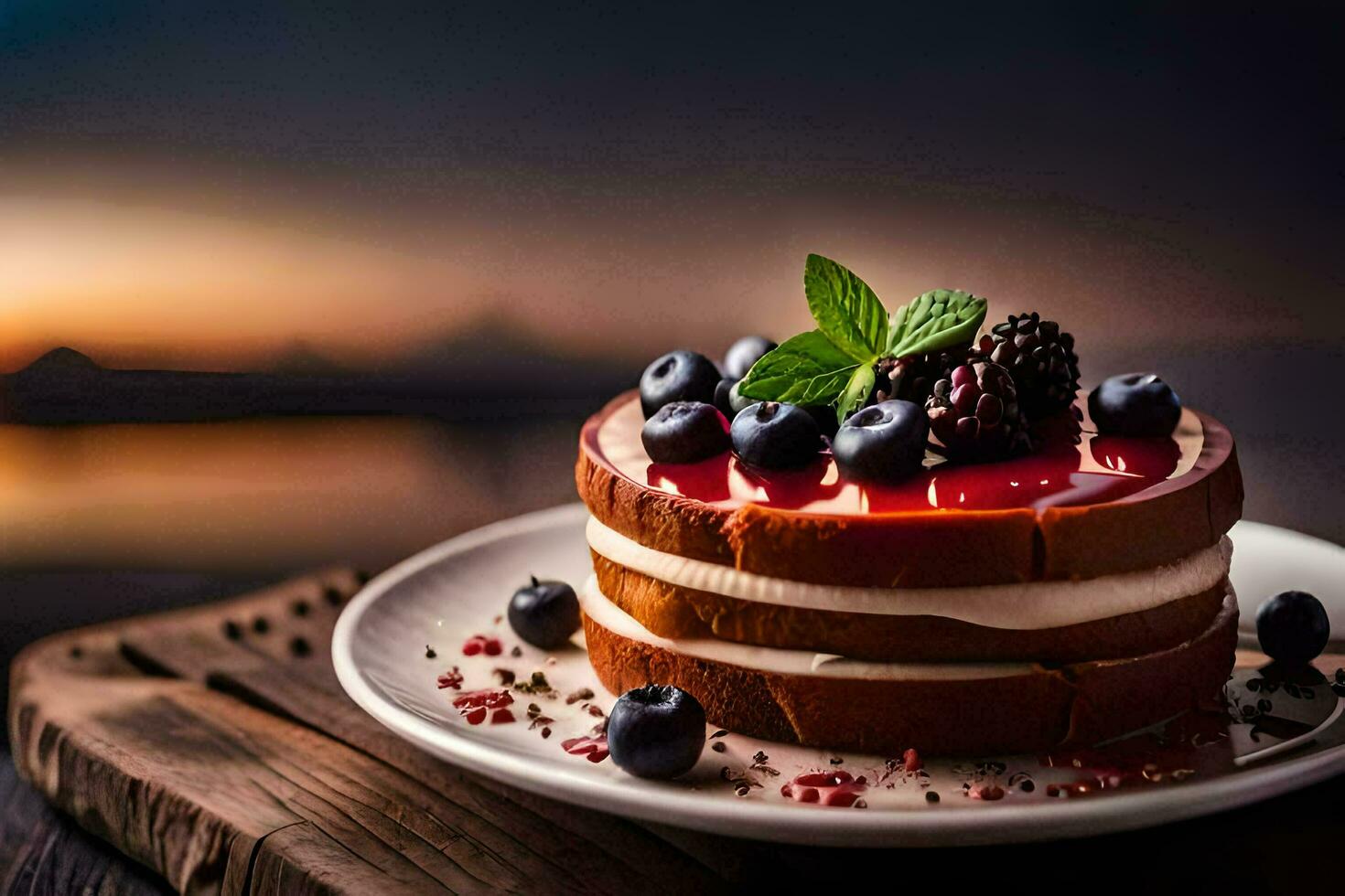 foto papel de parede bolo, a céu, mirtilo, sobremesa, sobremesa, sobremesa, sobremesa, sobremesa. gerado por IA