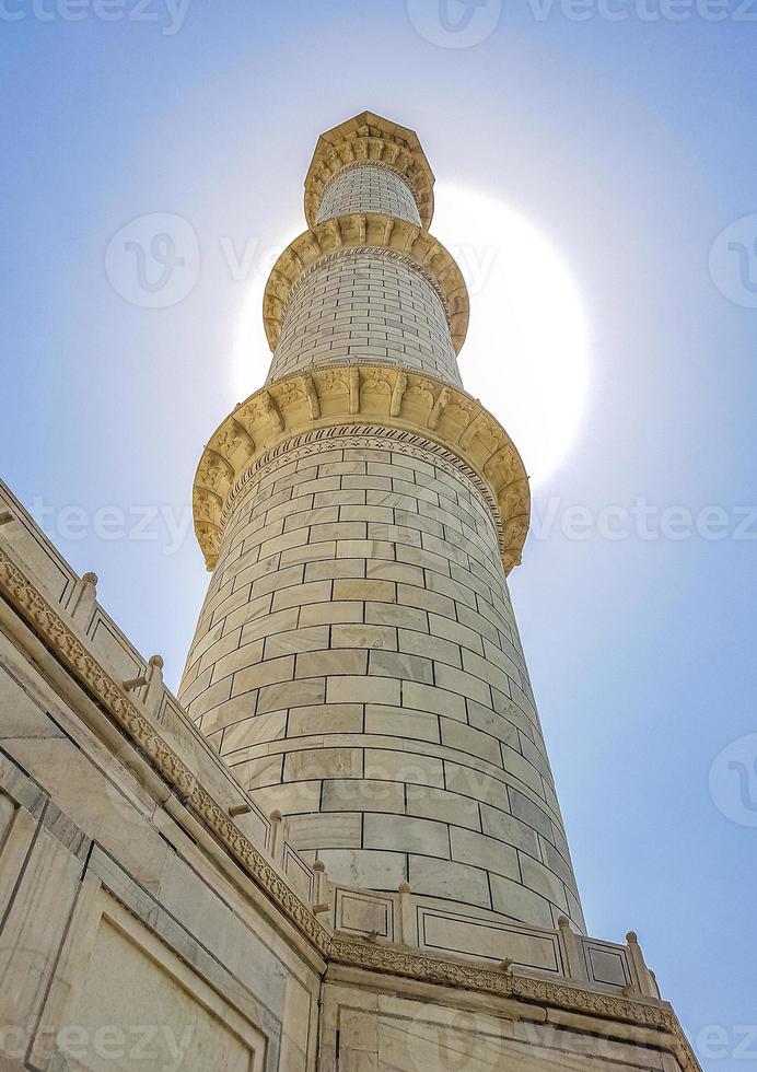 torre taj mahal agra india na arquitetura incrível do sol. foto