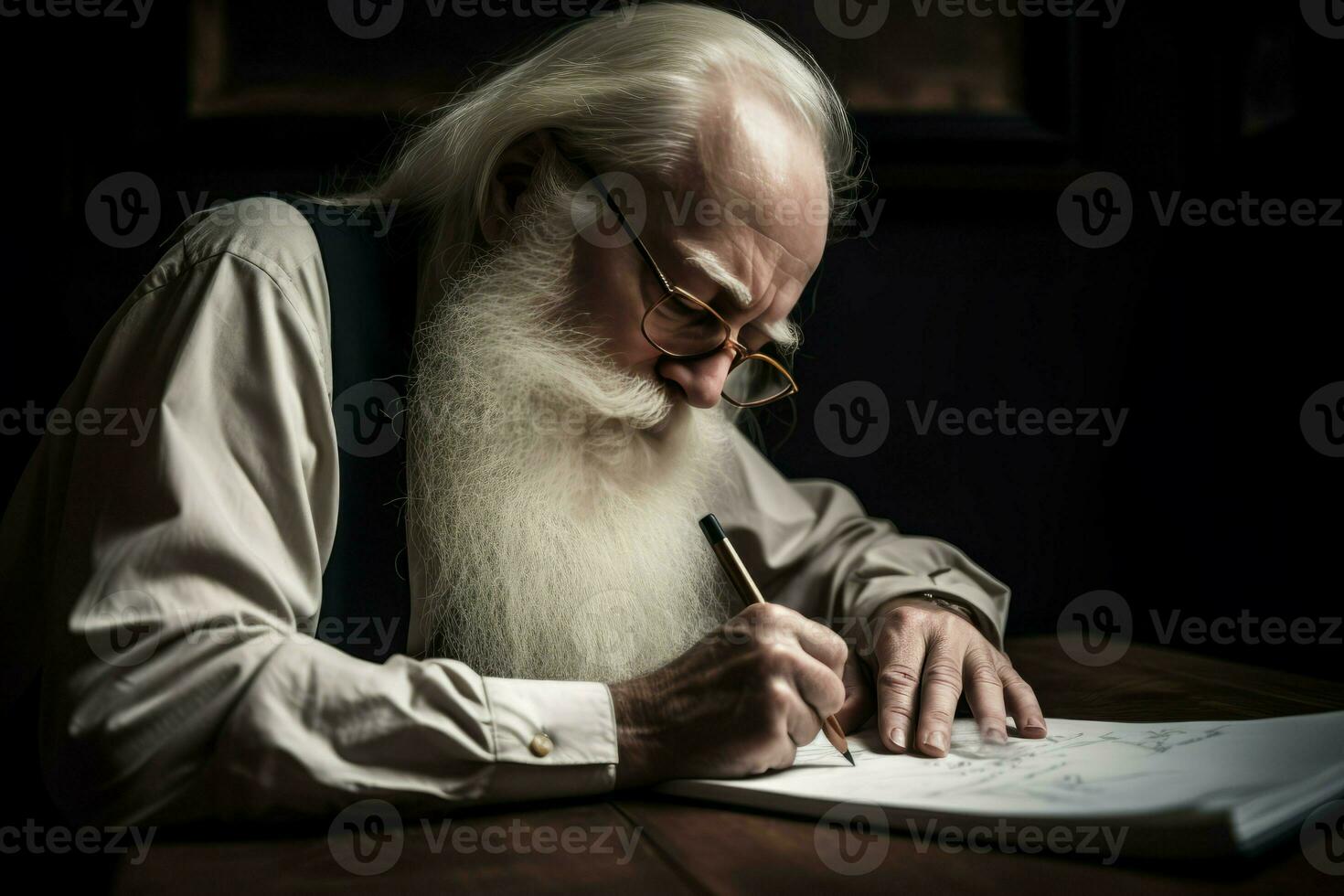 homem branco barba escrita. gerar ai foto