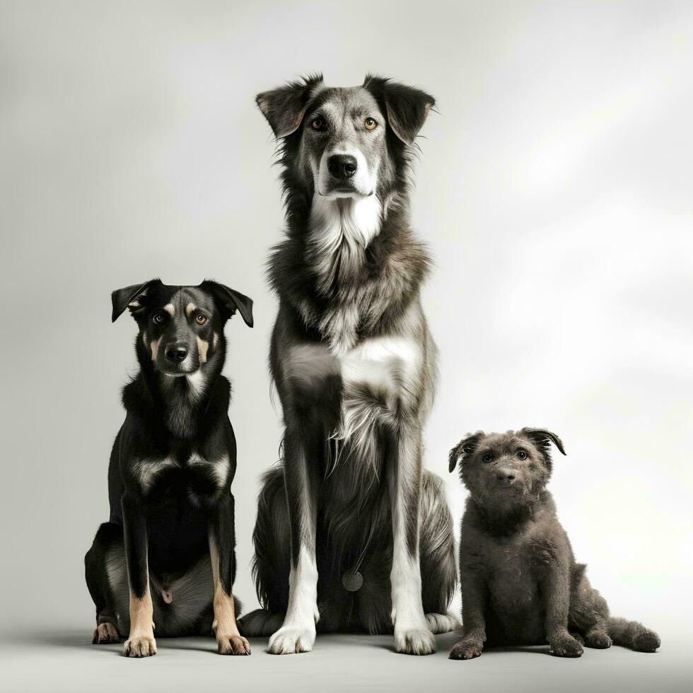 grupo do cachorros em avião fundo, ai generativo foto