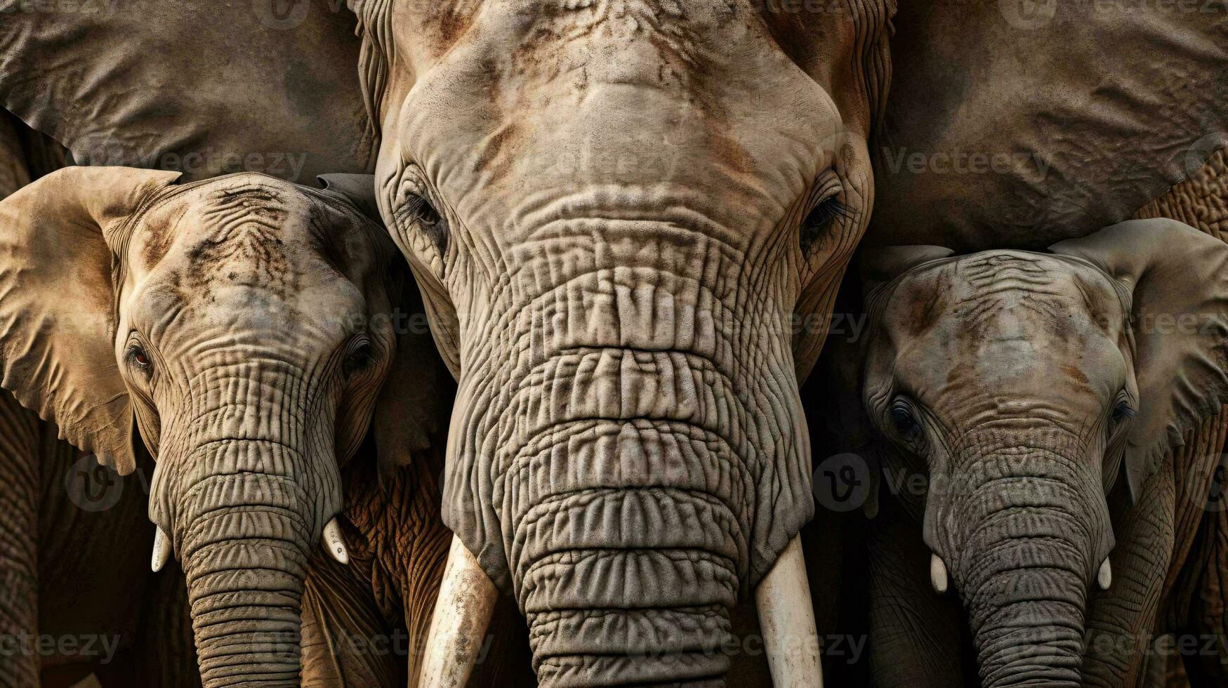 uma grupo do elefantes ai gerado foto