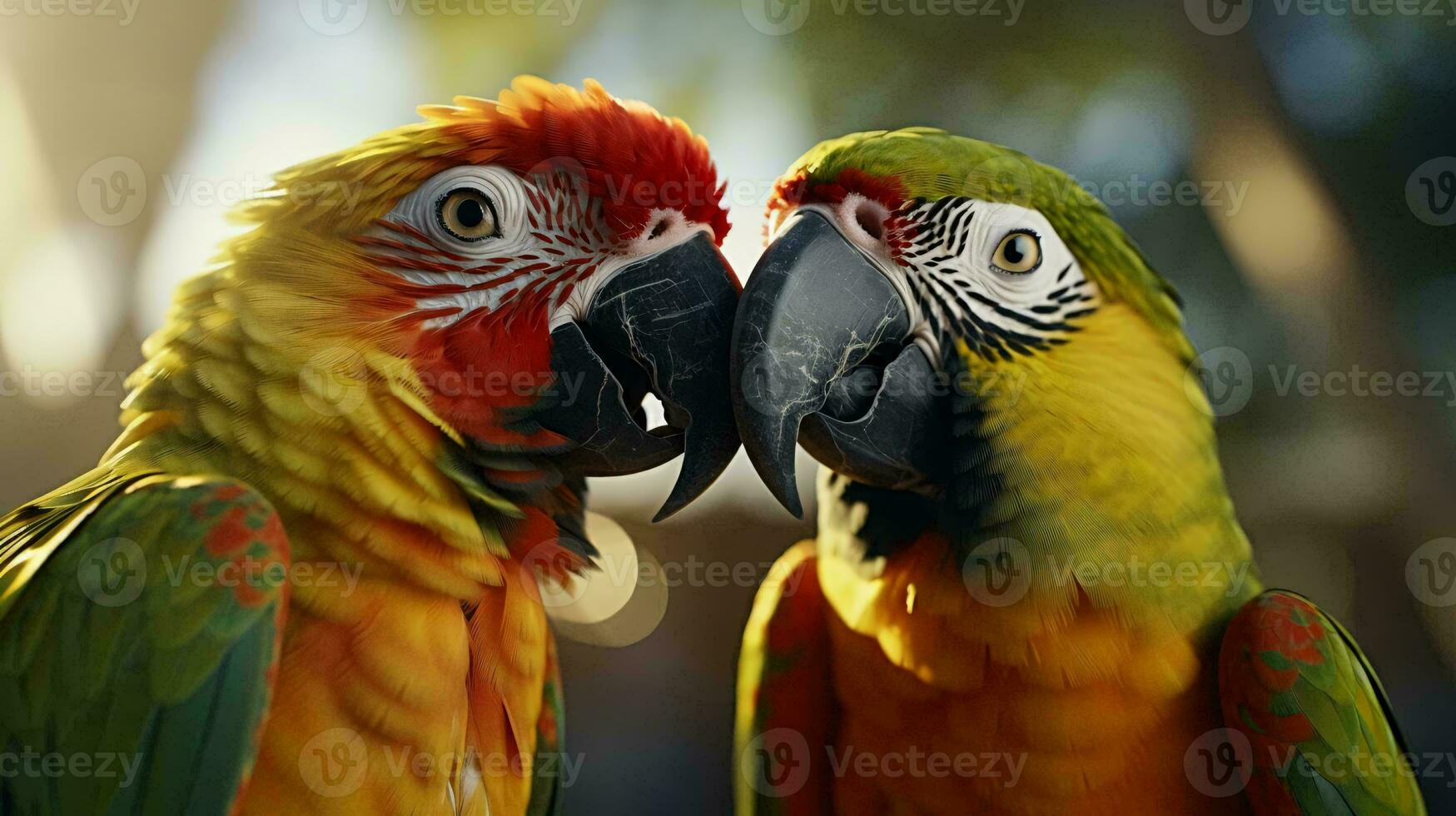 uma casal do papagaios ai gerado foto