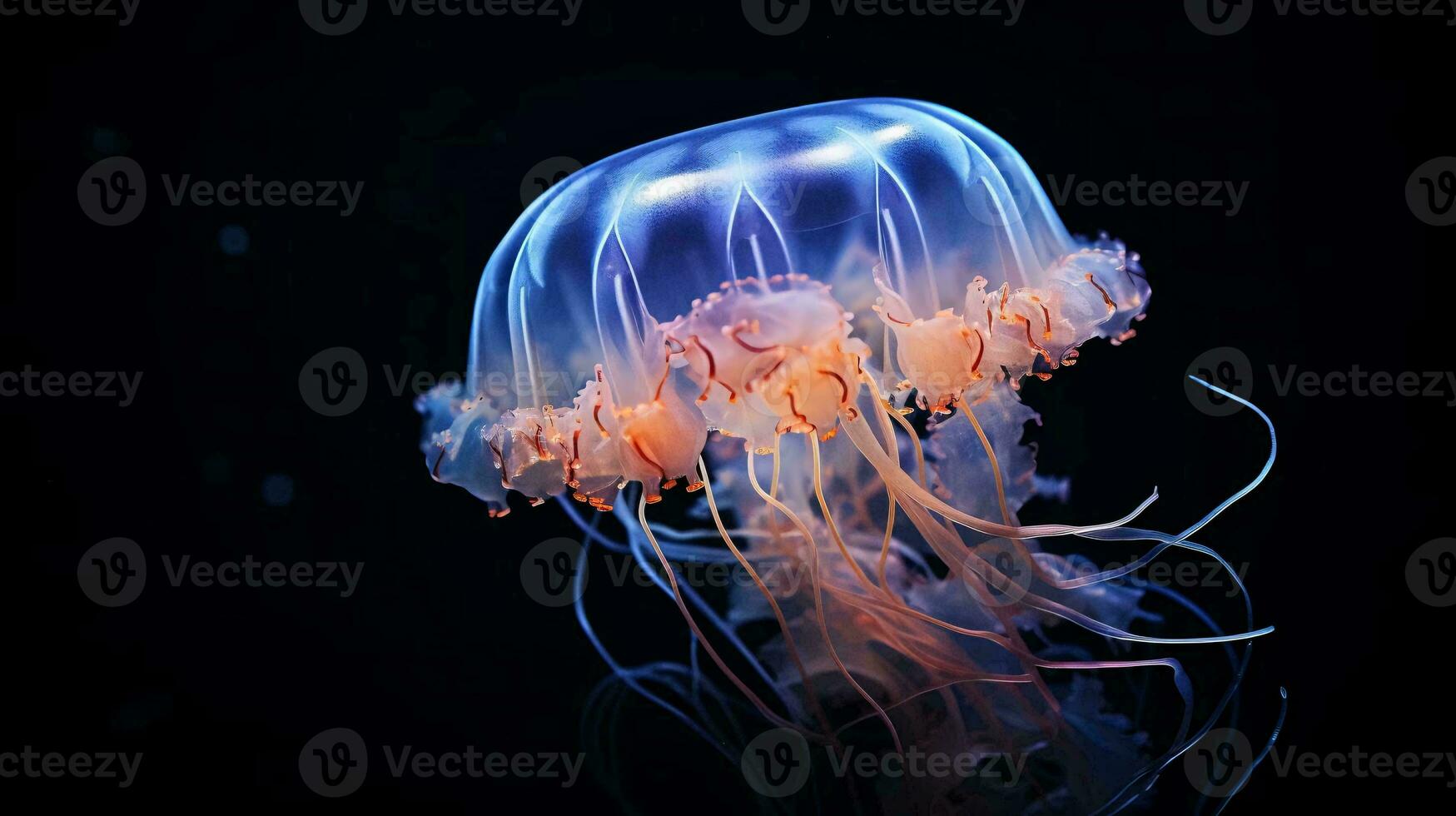 uma medusa dentro a água ai gerado foto