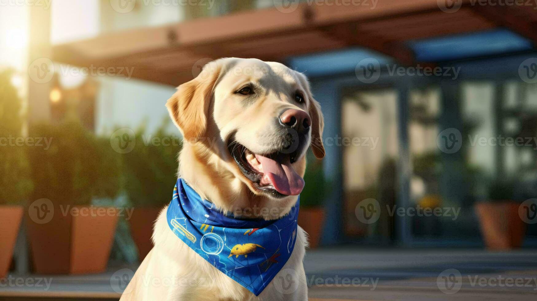 uma cachorro vestindo uma camisa ai gerado foto