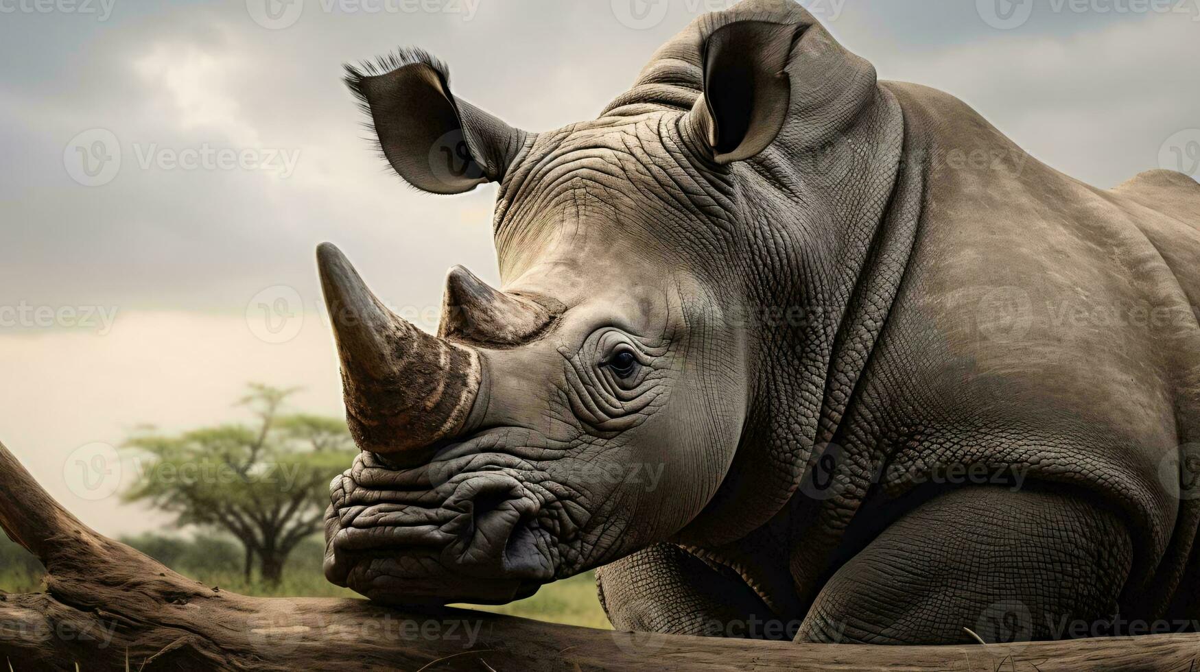 uma estátua do uma rinoceronte ai gerado foto