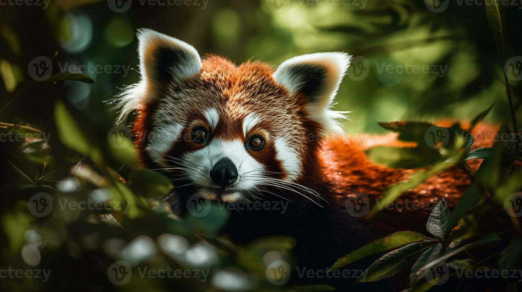 ai generativo do vermelho panda é debaixo a ameaçadas de extinção espécies foto