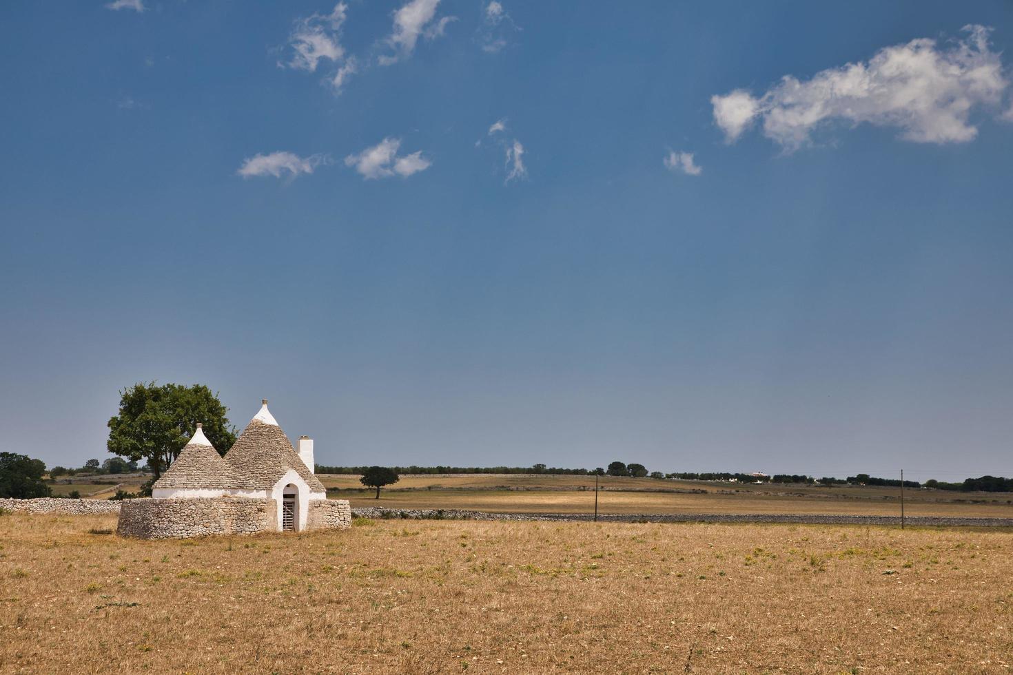 paisagem urbana de casas trulli típicas em alberobello itália foto