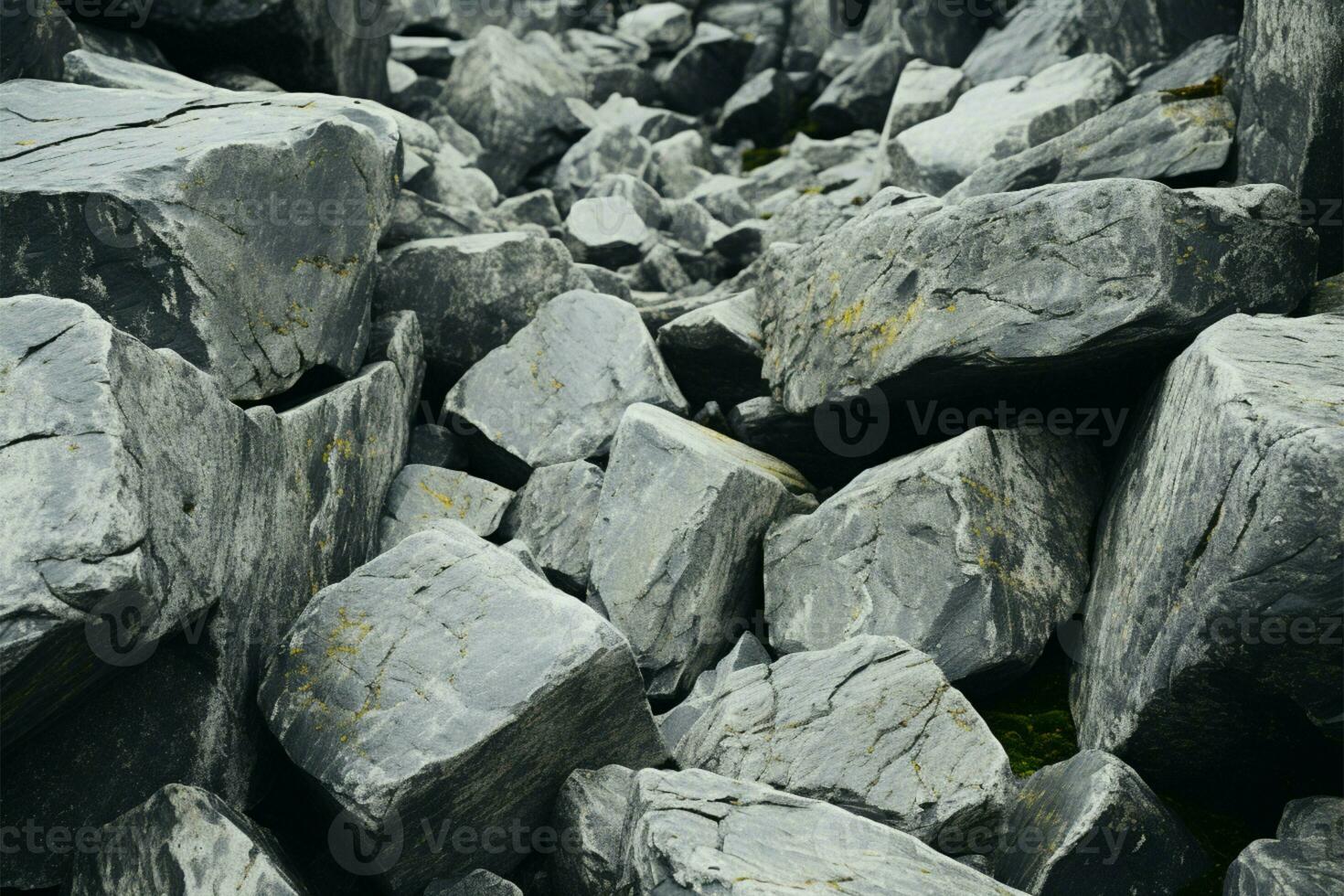 cinzento pedras ficar de pé estóico dentro seus natural ao ar livre arredores ai gerado foto