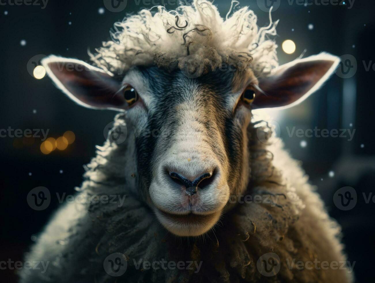 retrato do uma ovelha ai gerado foto