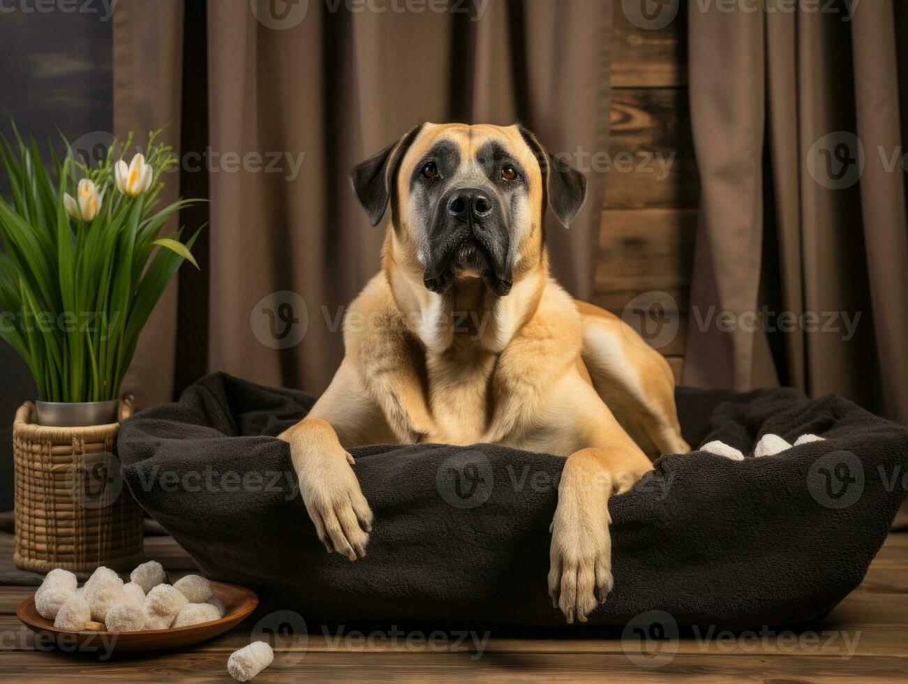 sereno cachorro desfrutando uma massagem às uma animal spa ai generativo foto