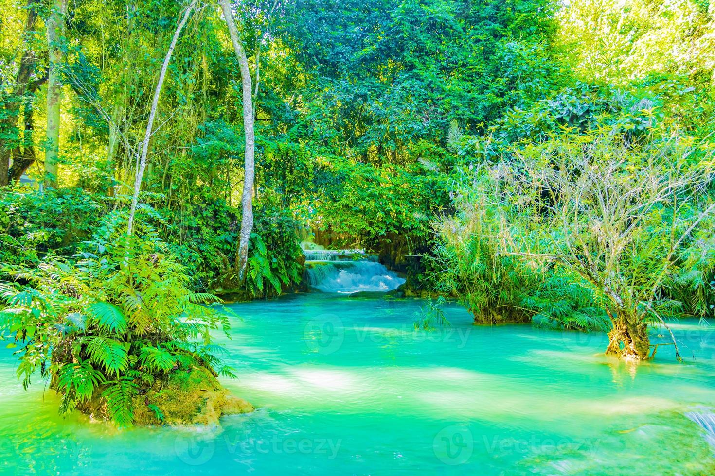 mais belas cachoeiras kuang si cachoeira luang prabang laos. foto