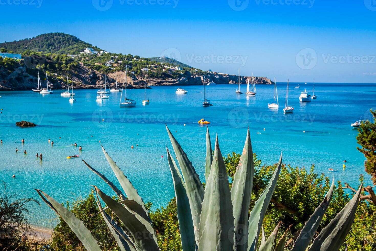 cala tarida dentro ibiza de praia san Jose às balear ilhas foto