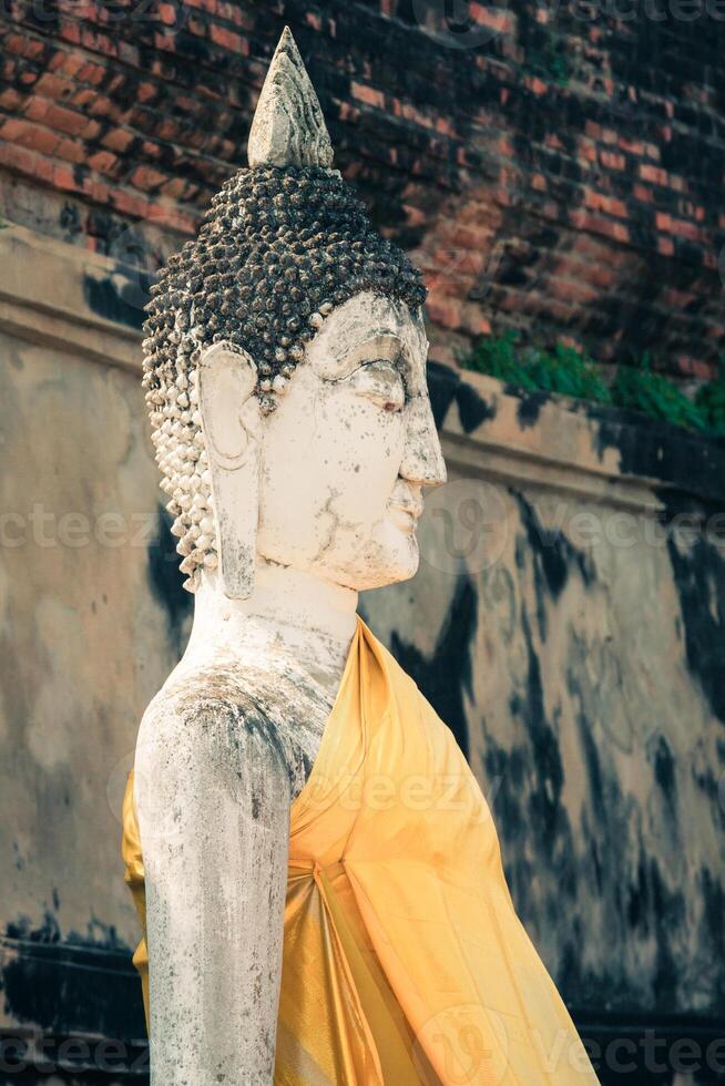 Buda da estátua em Ayutthaya na Tailândia foto