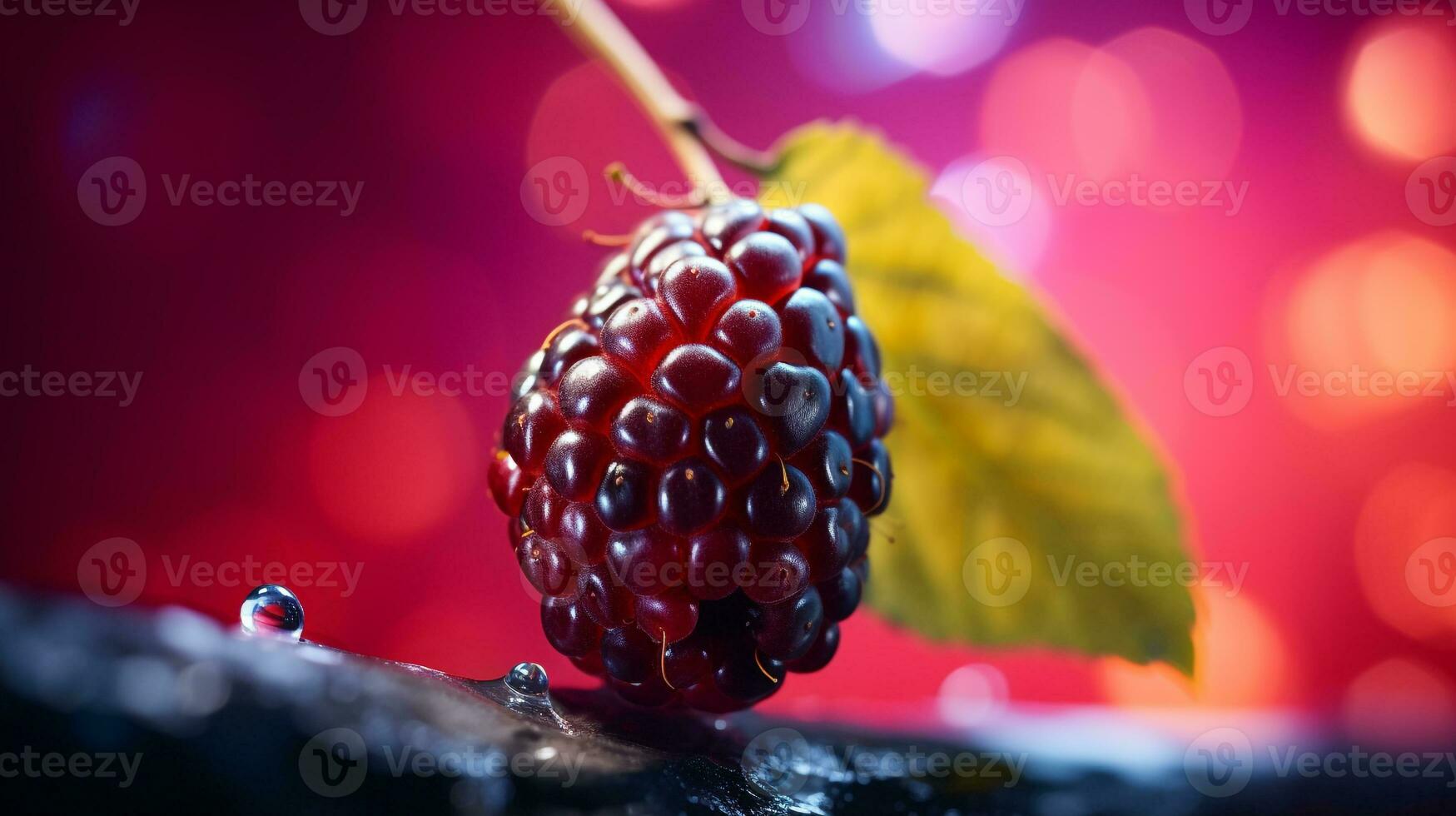 foto do honeyberry fruta metade contra uma colorida abstrato fundo. generativo ai