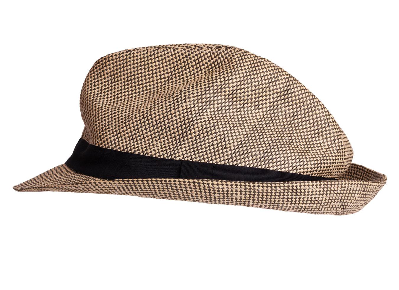 chapéu trançado masculino com aba preta foto