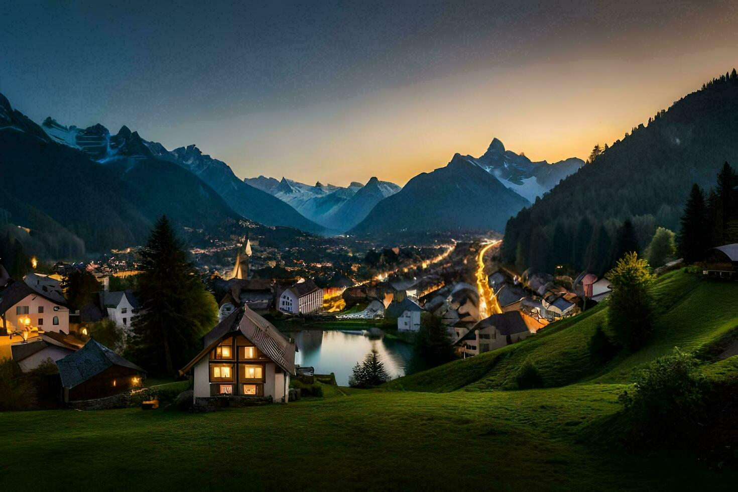 a Vila do Altemburgo, Suíça. gerado por IA foto