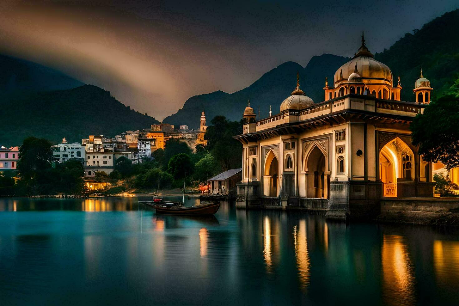 a lindo cidade do Udaipur dentro Índia. gerado por IA foto