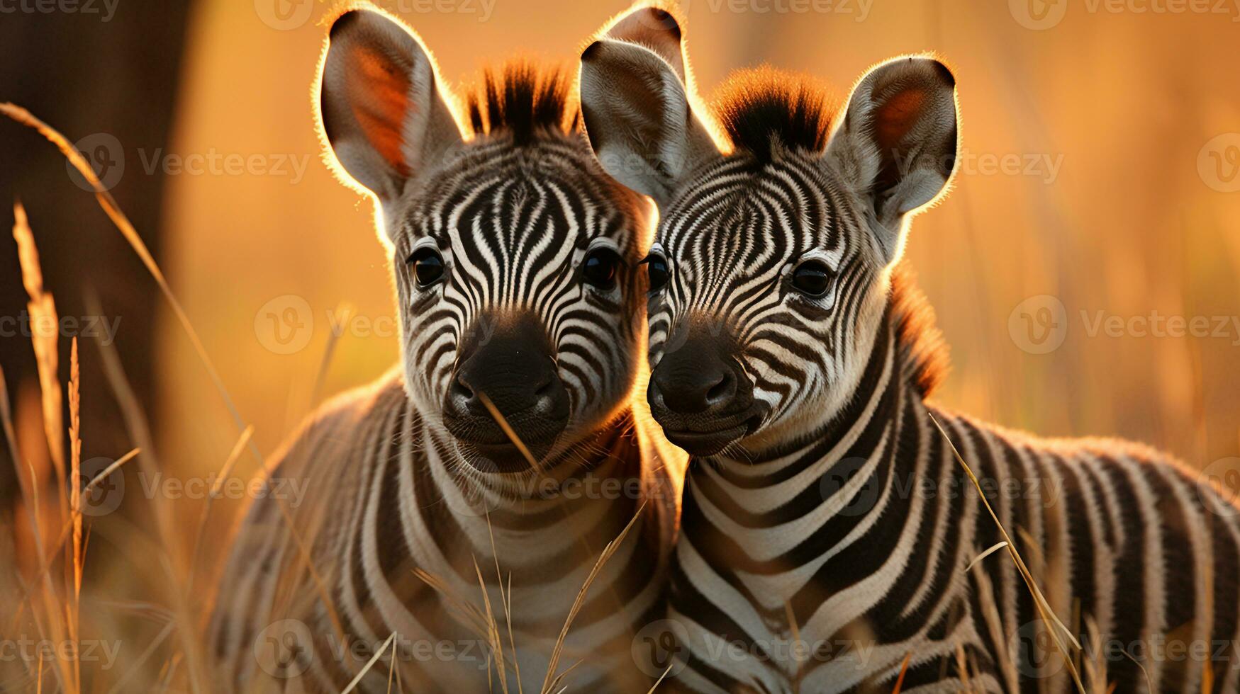 foto do coração derretido dois zebras com a ênfase em expressão do amar. generativo ai