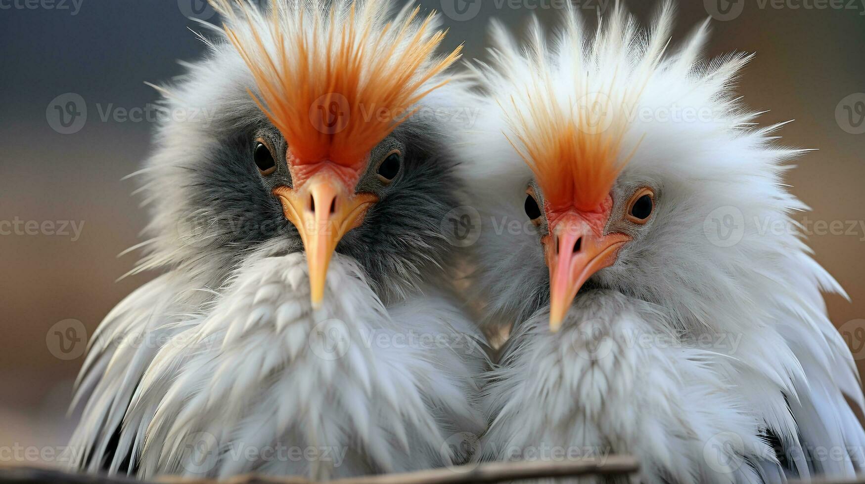 foto do coração derretido dois marabu cegonhas com a ênfase em expressão do amar. generativo ai