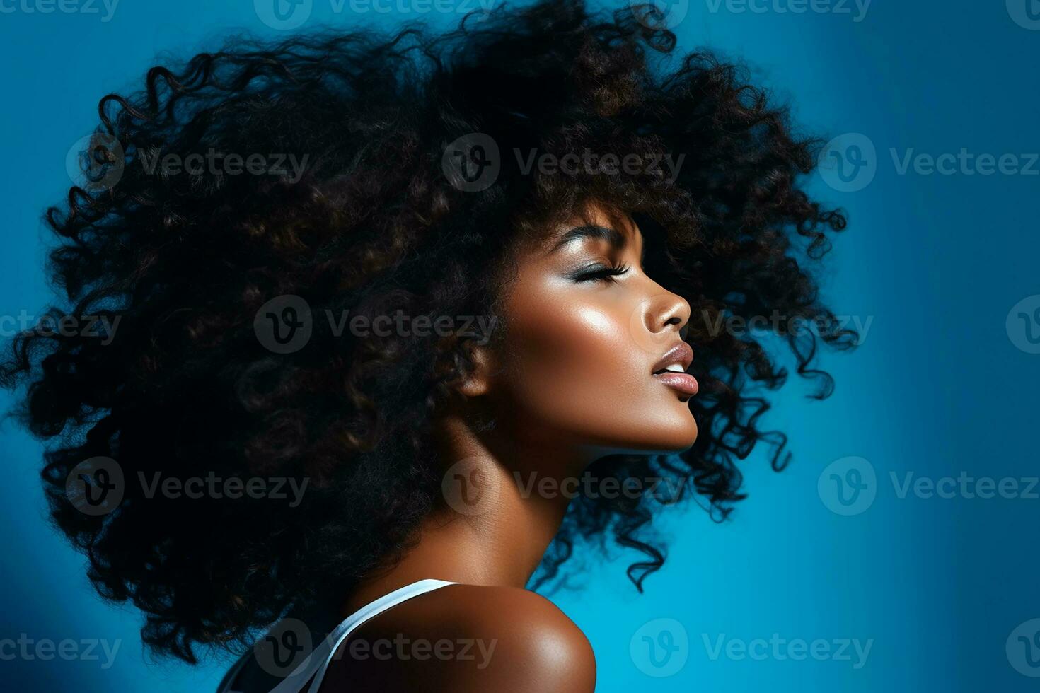 ai gerado estúdio retrato do uma lindo Preto pele africano mulher dentro oculos de sol em diferente cores fundo foto
