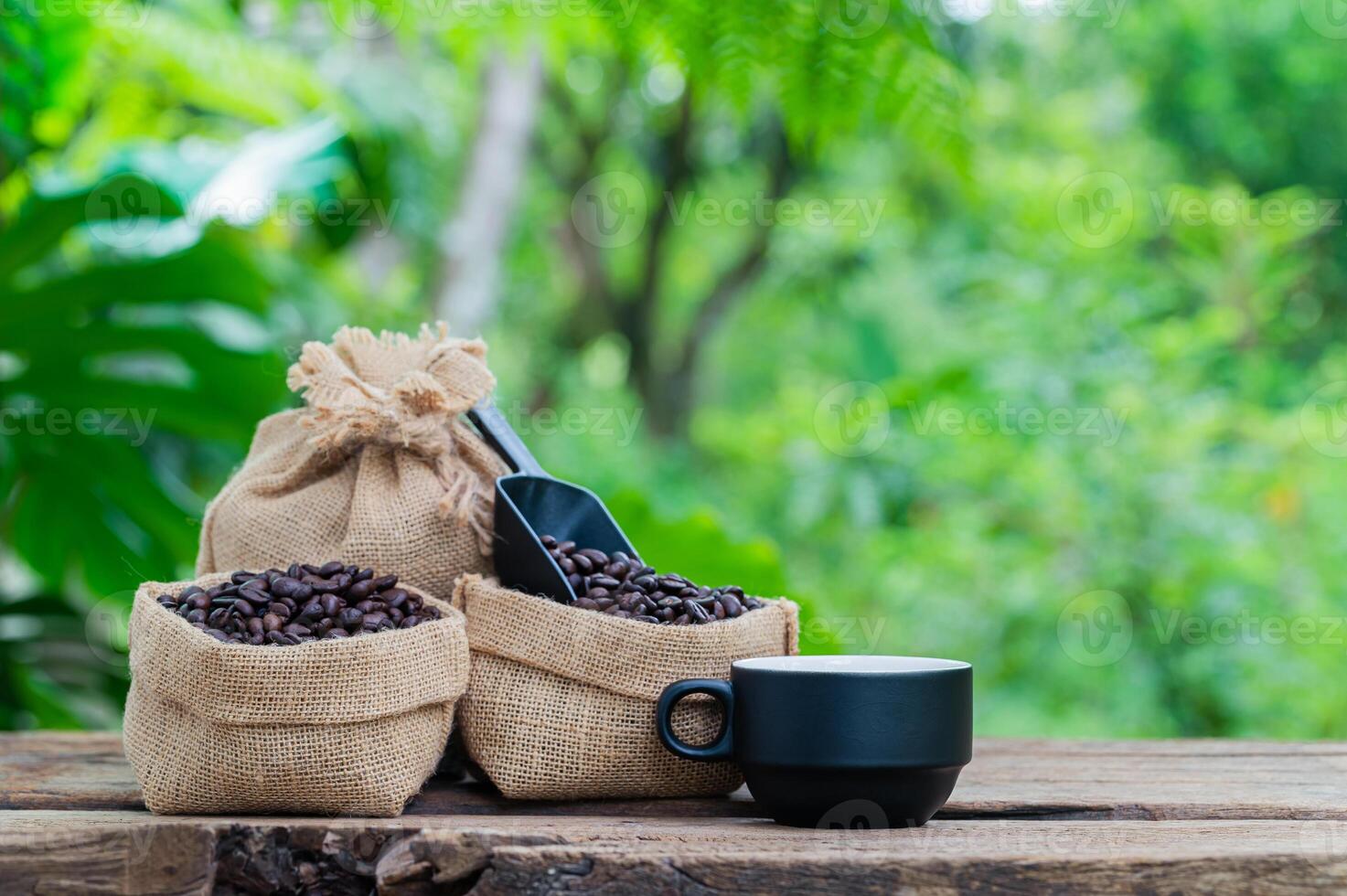 grãos de café xícara de café energia foto