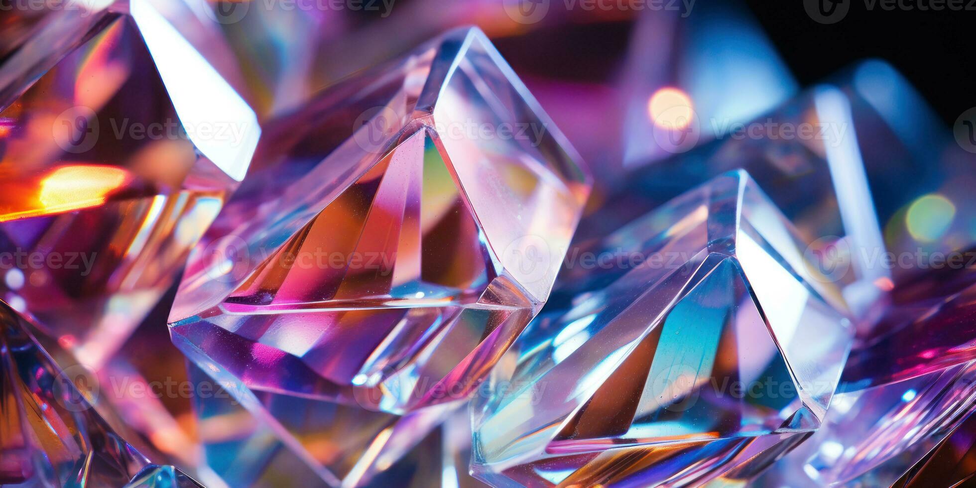 arco Iris luz através cristal facetas. ai generativo. foto