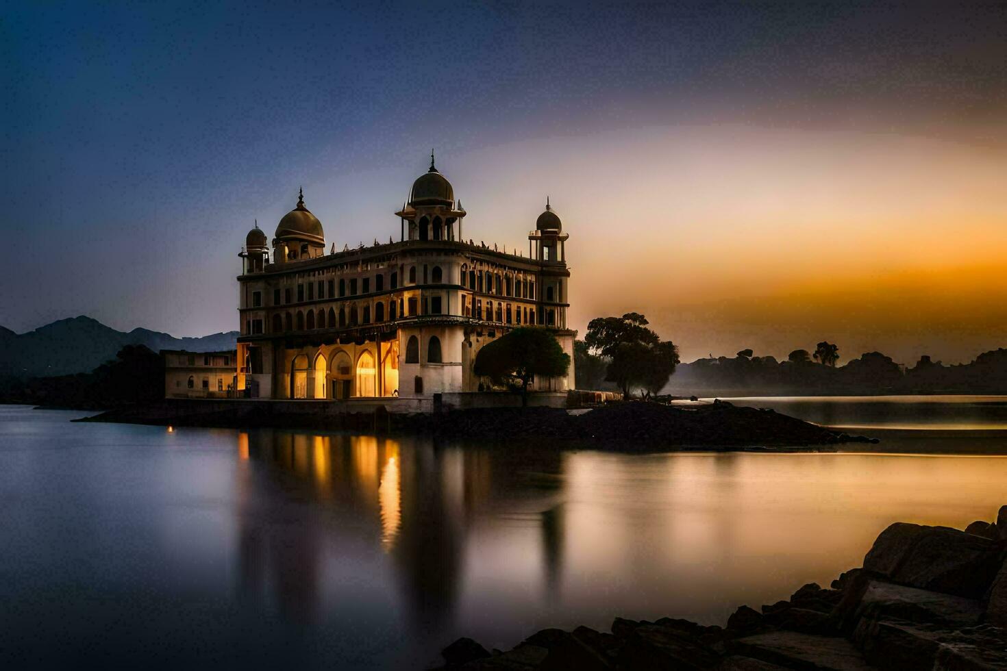 a Palácio do a Principe do udaipur. gerado por IA foto