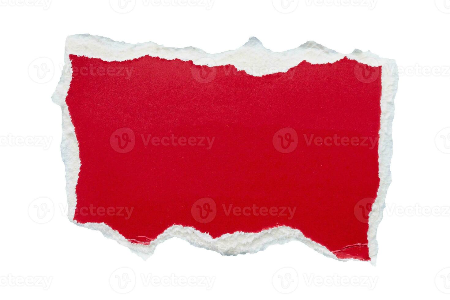 peça do vermelho papel lágrima isolado em branco fundo foto