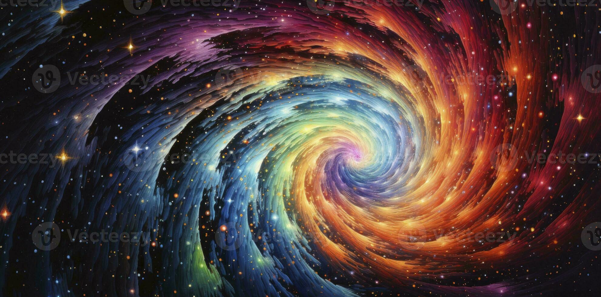 vibrante espiral galáxia pintura uma cósmico cor sinfonia. ai gerado foto