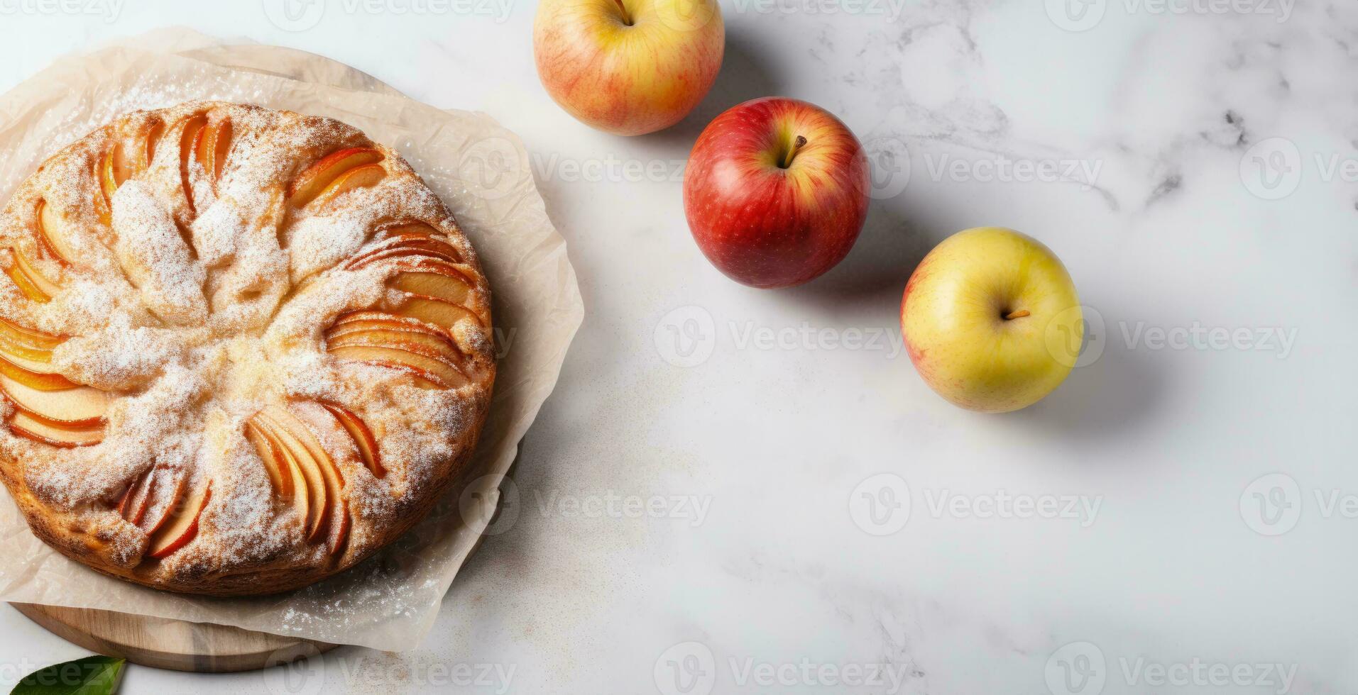 judaico maçã bolo isolado em pastel fundo com uma Lugar, colocar para texto foto