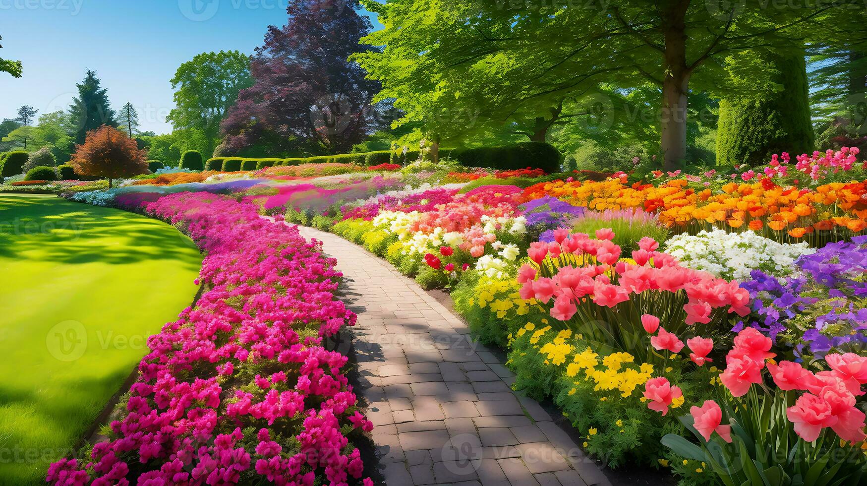 uma lindo flor jardim gerado de ai foto