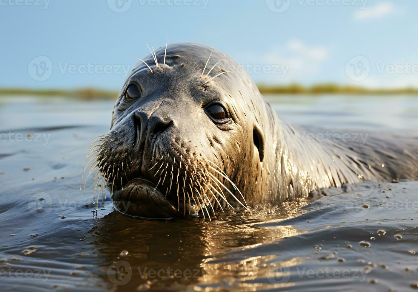 realista retrato do uma foca dentro a água. ai gerado foto