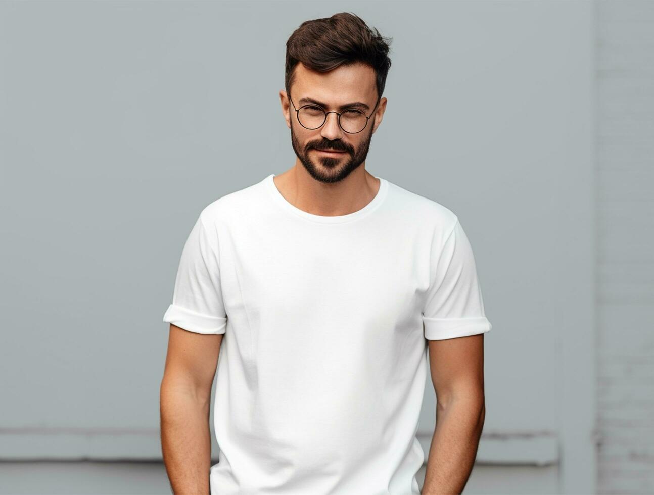 em branco branco camiseta ai gerado foto